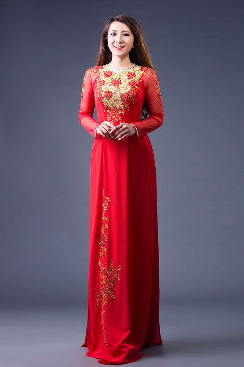màu áo dài cưới truyền thống - hình minh họa 9