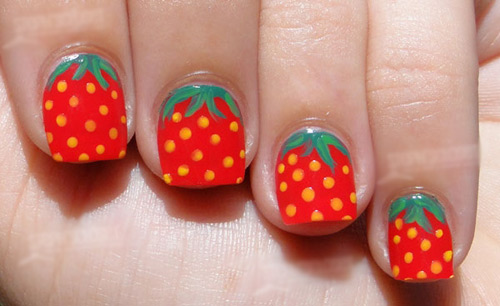 vẽ nail hoa quả