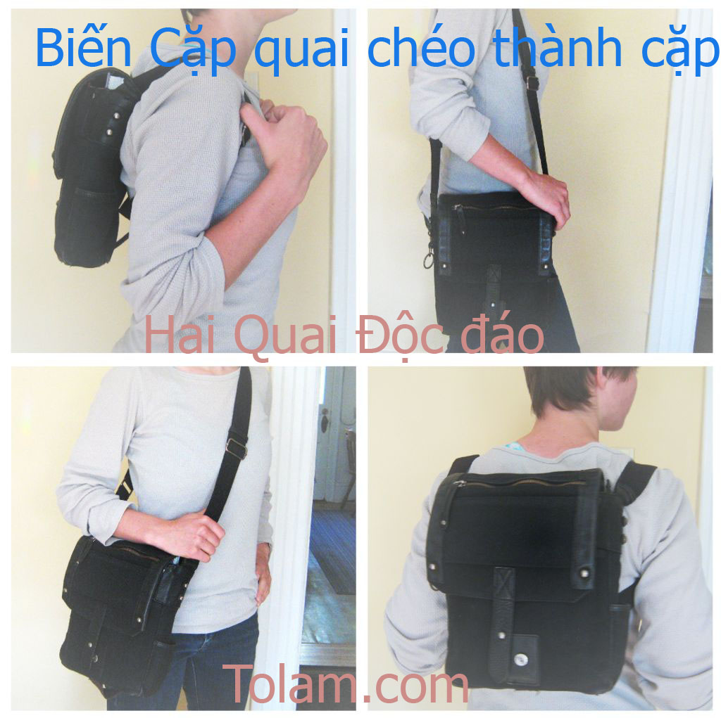biến túi quai chéo thành balo