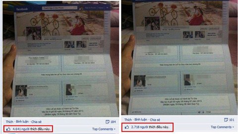 Thiệp cưới facebook độc, lạ thu hút cả ngàn like