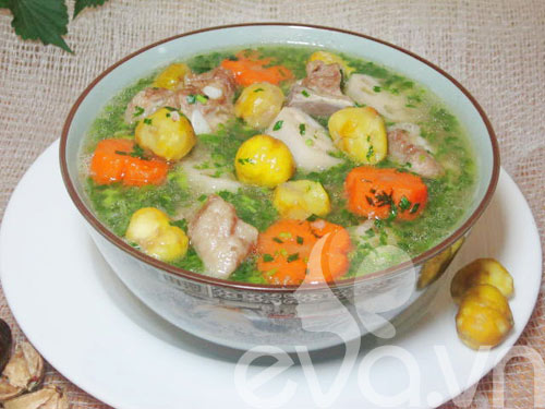 Canh hạt dẻ củ sen nấu sườn - 8